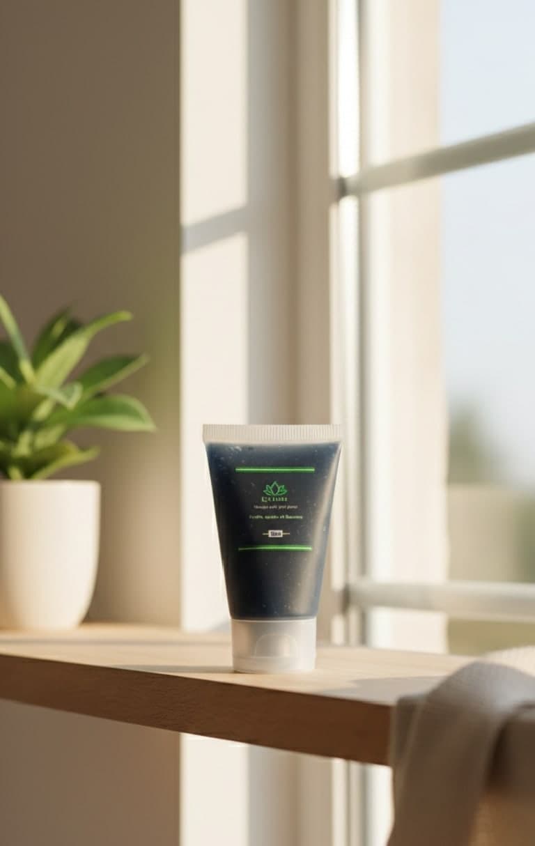 Tube de masque gelé purifiant L'éclore sur un rebord de fenêtre ensoleillé